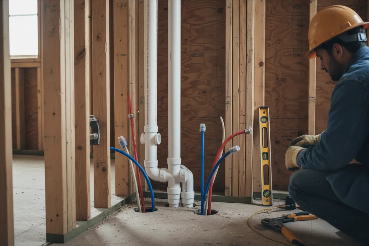 Drain and supply rough-in during Toilet Repair and Installation in Lockhart